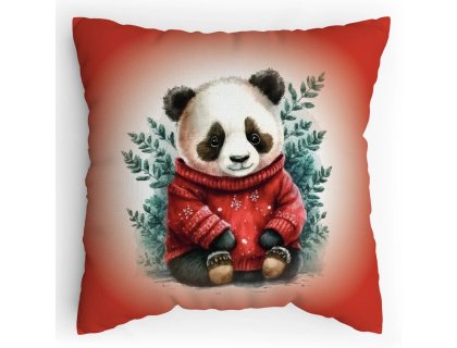 Polštářek s potiskem Vánoční panda