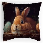 Polštářek s potiskem Velikonoční zajíček v košíku 2