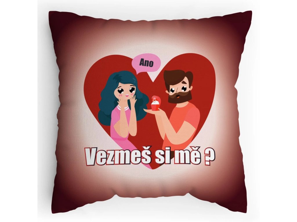 Polštářek s potiskem Vezmeš si mě