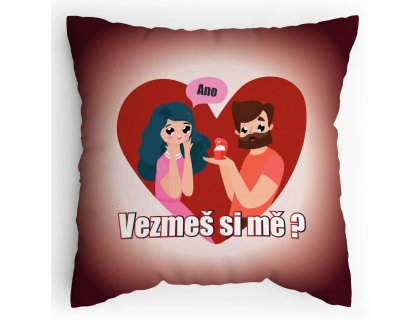 Polštářek s potiskem Vezmeš si mě