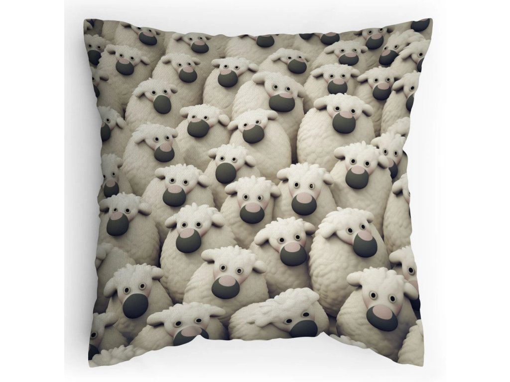 Polštářek s potiskem Vykulené ovce