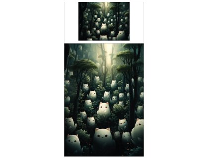 Povlečení s potiskem Gibli kočky