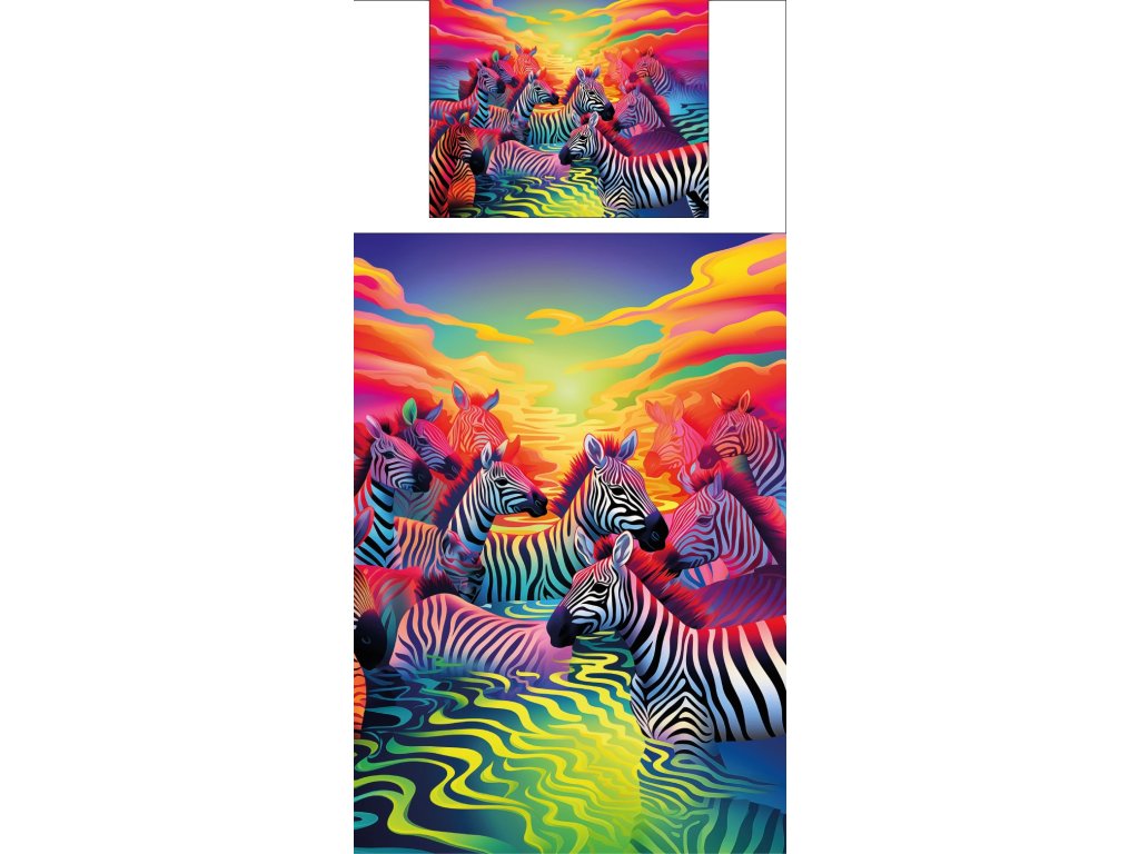 Povlečení s potiskem Mystické Zebry