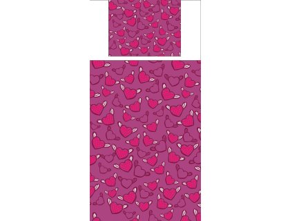 Povlečení s potiskem Poletavá srdíčka