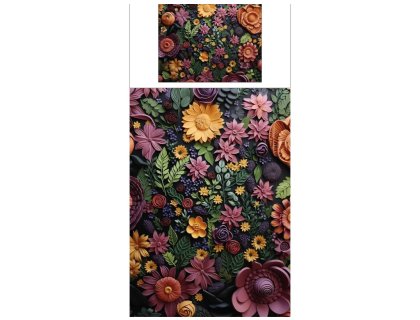 Povlečení s potiskem Růžové květy