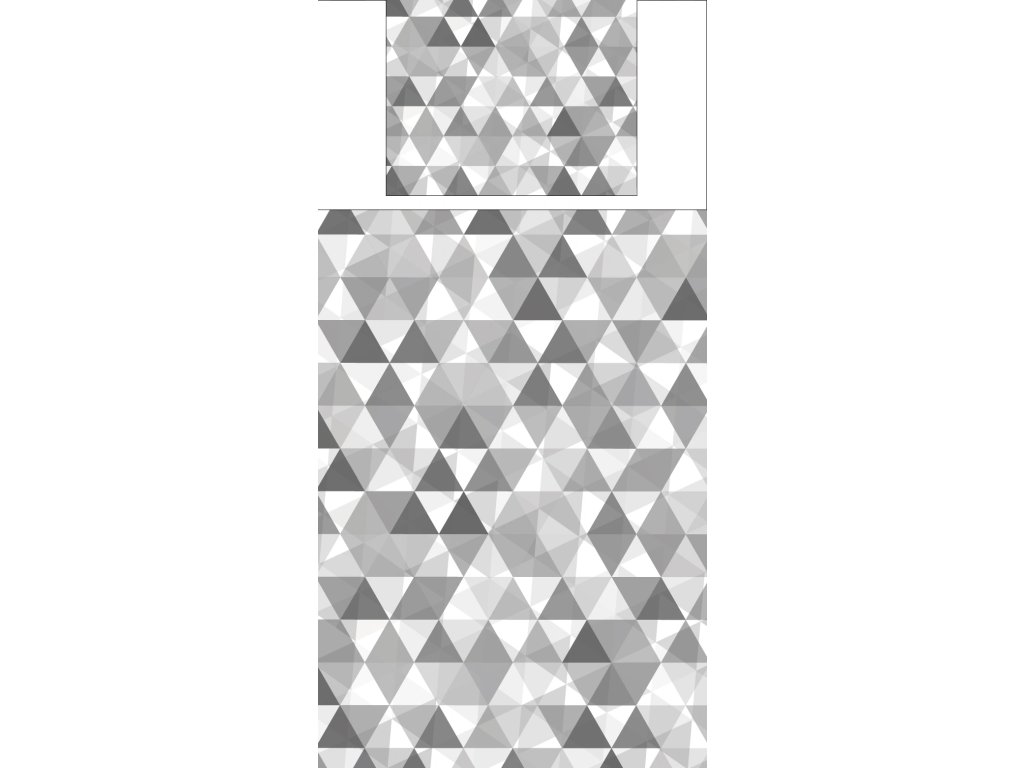 Povlečení s potiskem Šedé trojúhelníky