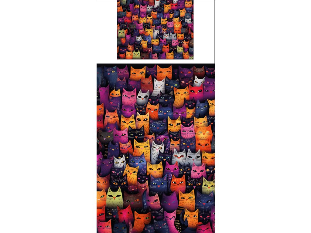 Povlečení s potiskem Tajemná kočičí stěna