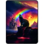 Přikrývka s potiskem Duhová kočka