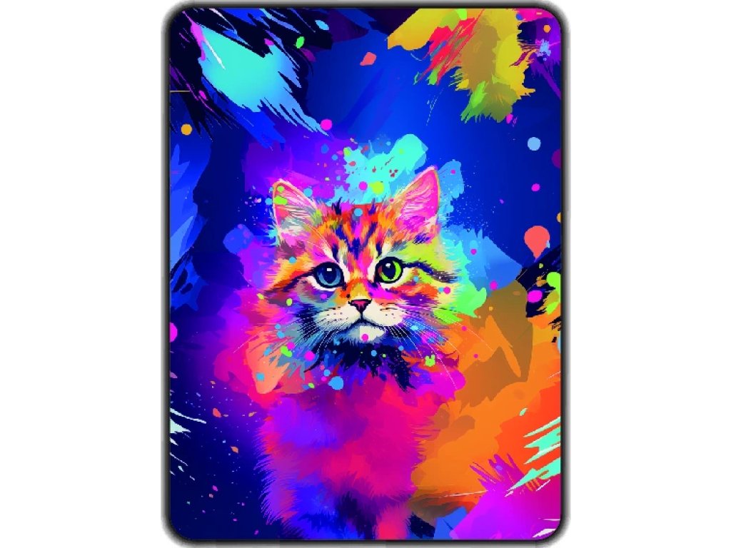 Přikrývka s potiskem Duhové kotě