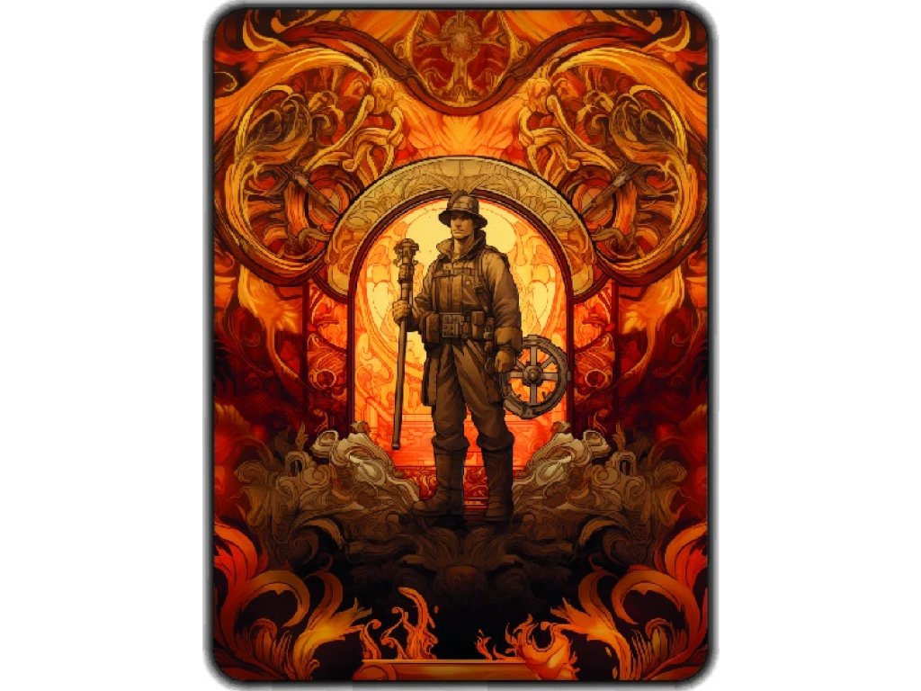 Přikrývka s potiskem Hasič ala Mucha