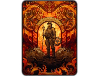 Přikrývka s potiskem Hasič ala Mucha