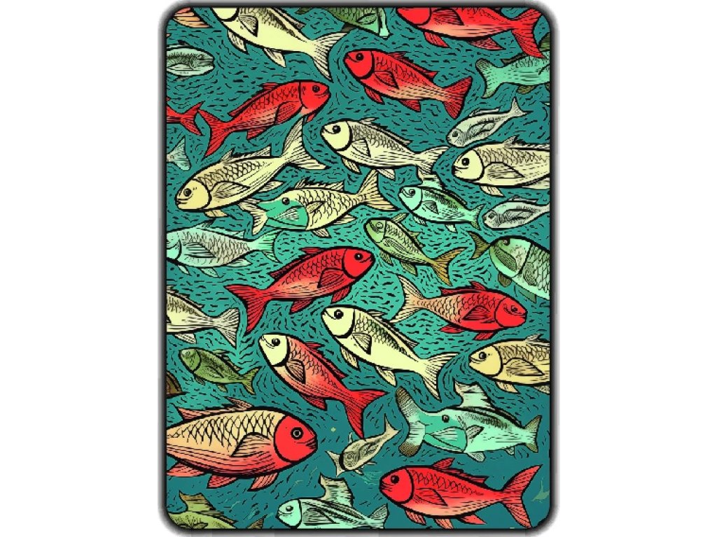 Přikrývka s potiskem Rybí tapeta
