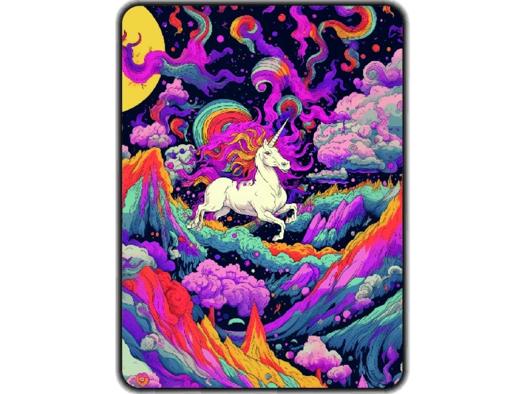 Přikrývka s potiskem Sen o jednorožci