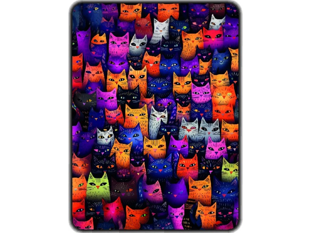 Přikrývka s potiskem Tajemná kočičí stěna