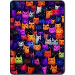 Přikrývka s potiskem Tajemná kočičí stěna