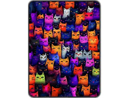 Přikrývka s potiskem Tajemná kočičí stěna