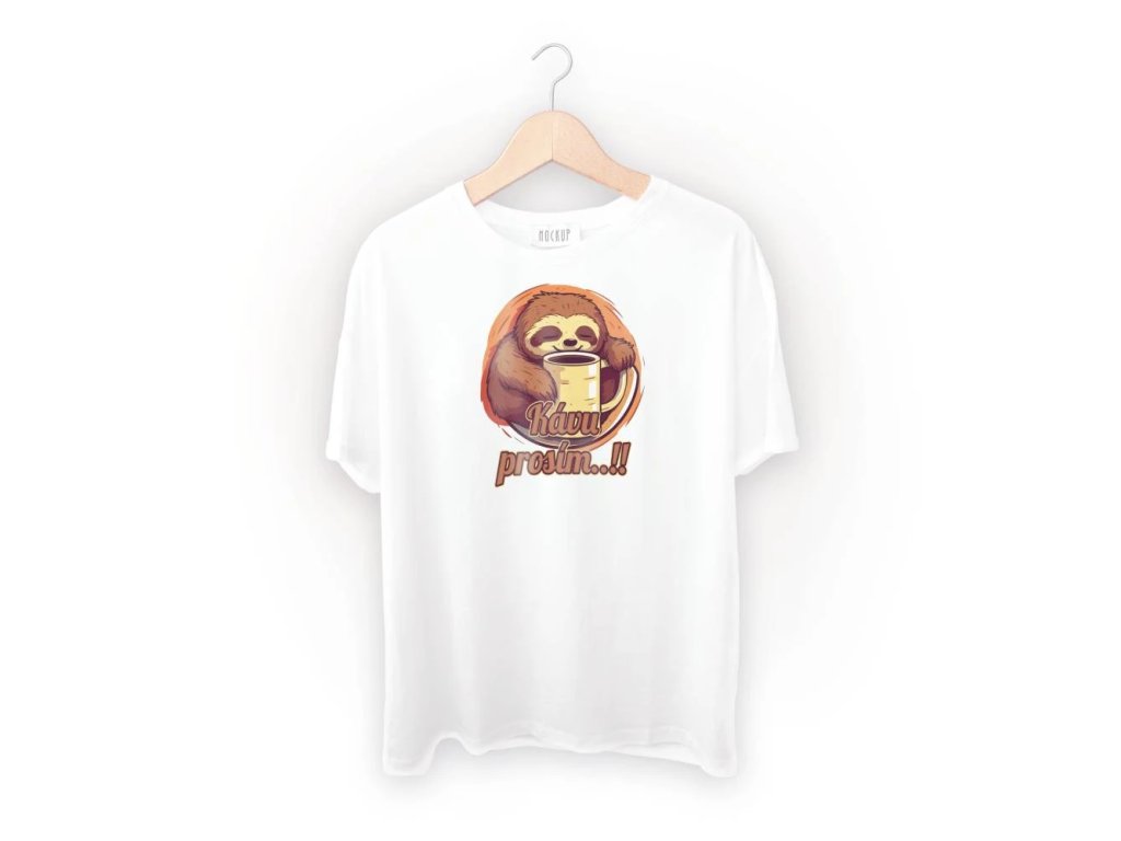 Spací triko s potiskem Kávu prosím