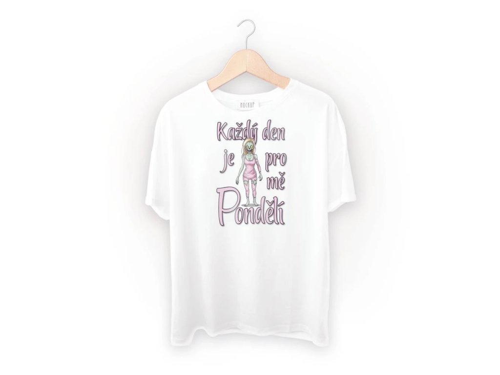 Spací triko s potiskem Každý den je Pondělí