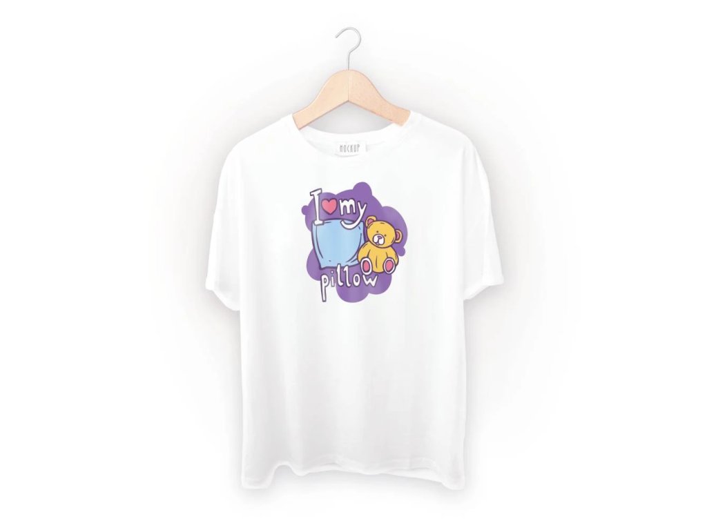 Spací triko s potiskem Miluju svůj polštář