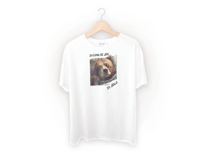 Spací triko s potiskem Vstávám jen za jídlo