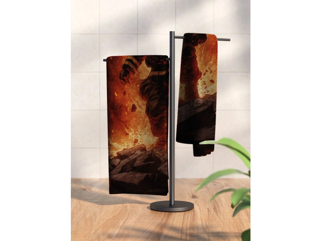 Ručník s potiskem Hasič v plamenech