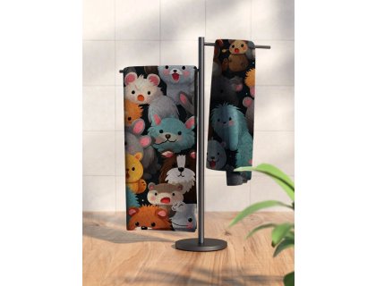 Ručník s potiskem Hromada zvířátek