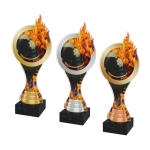 Barevná akrylátová trofej s bílou helmou a ohněm ACBTM21