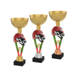 Barevná akrylátová trofej s držákem v motivu hasičské hadice ACUPGOLDM53