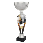 Barevná akrylátová trofej s držákem v motivu hasičské helmy ACUPSILVM08