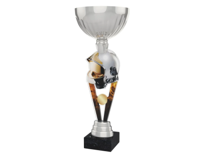 Barevná akrylátová trofej s držákem v motivu hasičské helmy ACUPSILVM08
