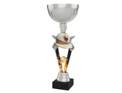 Barevná akrylátová trofej s držákem v motivu hasičské helmy ACUPSILVM56