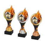 Barevná akrylátová trofej s hasičskou helmou a ohněm ACBTM20