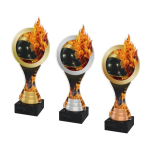 Barevná akrylátová trofej s hasičskou helmou a ohněm ACBTM23