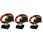 Barevná akrylátová trofej s hasičskou helmou a ohněm ACL2102M42