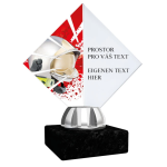 Barevná akrylátová trofej s hasičskou helmou a vlastním textem ACL15NM10