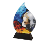Barevná akrylátová trofej s hasičskou helmou ACFIREM6