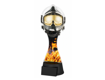 Barevná akrylátová trofej s hasičskou helmou ACUTCM16