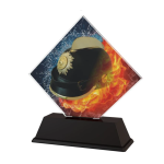 Barevná akrylátová trofej s hasičskou helmou ACSQM2
