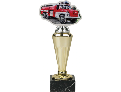 Barevná akrylátová trofej s hasičským autem ABT0001M28