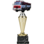 Barevná akrylátová trofej s hasičským autem ABT0001M29