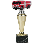 Barevná akrylátová trofej s hasičským autem ABT0001M30