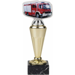 Barevná akrylátová trofej s hasičským autem ABT0001M31