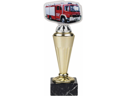 Barevná akrylátová trofej s hasičským autem ABT0001M31