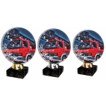 Barevná akrylátová trofej s hasičským autem ACL2103M43