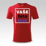 Červené tričko s vlastním potiskem