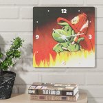 Čtvercové hasičské hodiny Soptík