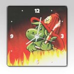 Čtvercové hasičské hodiny Soptík