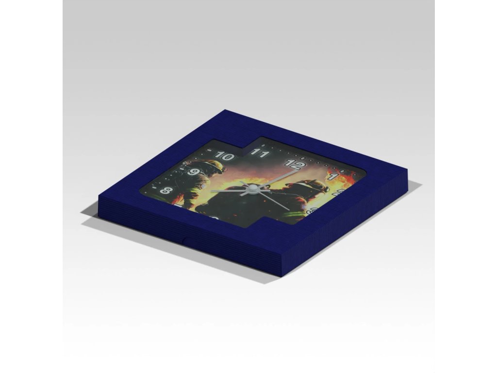 Čtvercové hasičské hodiny Zásah 2