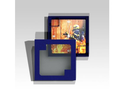 Čtvercové hasičské hodiny Zásah