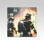 Čtvercové hasičské hodiny Zásah 2